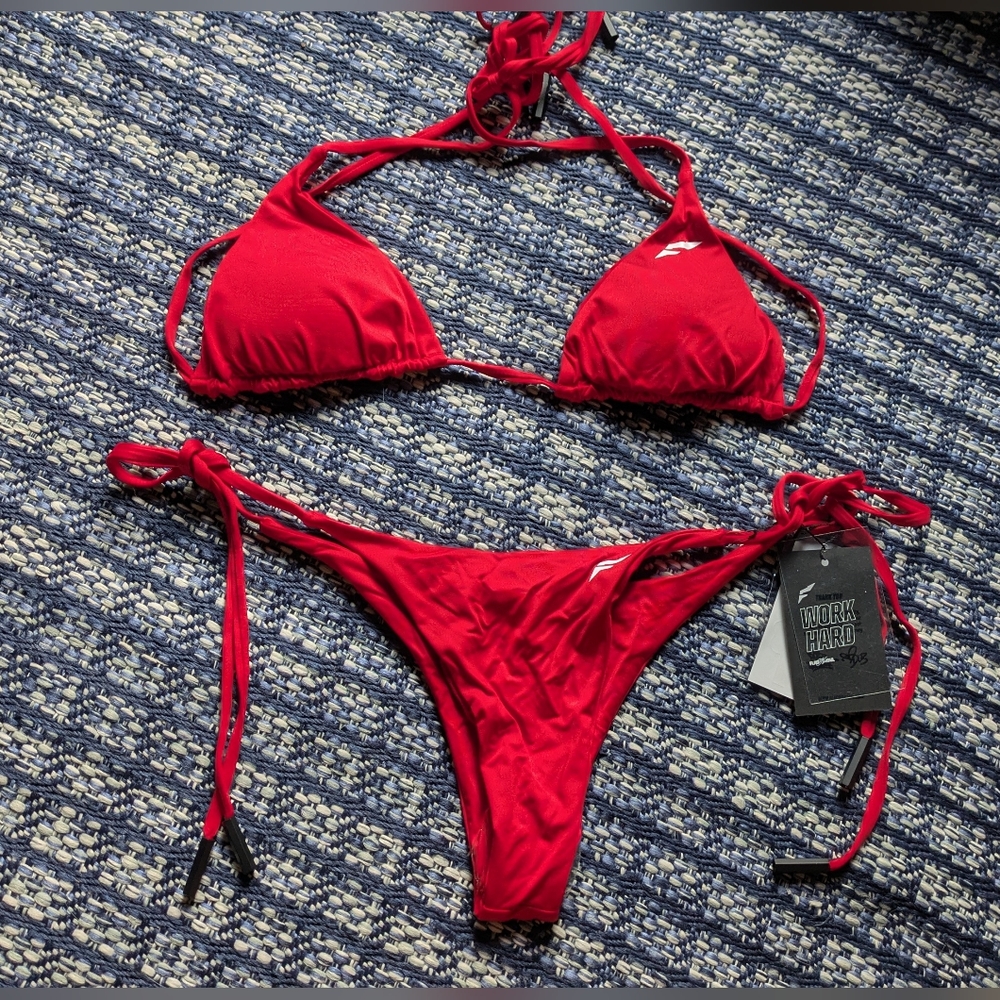 Flag Nor Fail Bold Red Bikini Set NWT